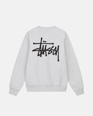 Ash Heather Stussy Basic Crew | UVTFO-1263