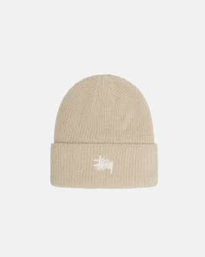 Beige Stussy Basic Cuff Beanie | LTOHC-7321