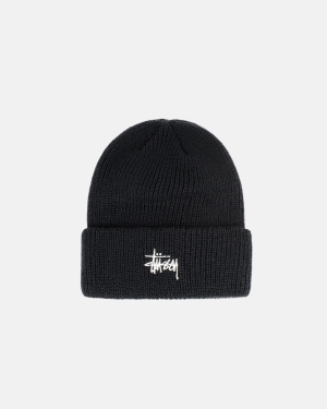 Black Stussy Basic Cuff Beanie | YOQRK-2754