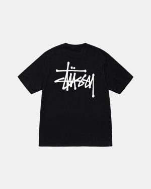 Black Stussy Basic Tee | AUYMQ-1458