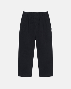 Black Stussy Brushed Beach Pant | RDNJQ-9037