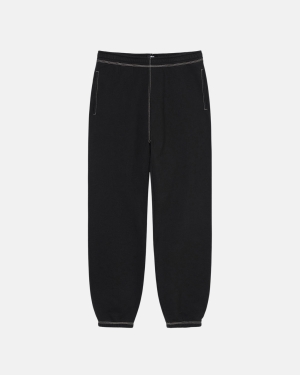 Black Stussy Contrast Stitch Label Pant | NMKER-5927