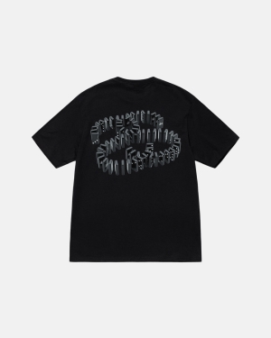 Black Stussy Dominoes Tee | RGUZY-8095