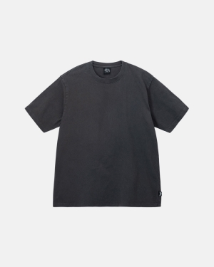 Black Stussy Heavyweight Pigment Dyed Crew | RVIYH-5702