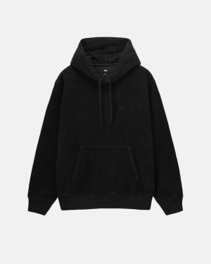 Black Stussy Inside Out Fleece Hoodie | GUMQI-4165