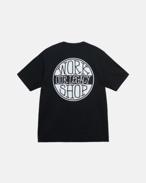 Black Stussy Our Legacy Dot Pigment Dyed Tee | EJPMD-9306