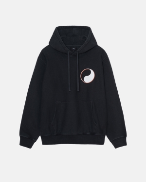 Black Stussy Our Legacy Drop Shadow Pigment Dyed Hoodie | DIKER-5234