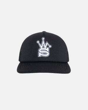 Black Stussy Our Legacy Work Shop Trucker Hat | WQTDK-9176