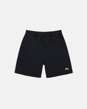 Black Stussy Overdyed Stock Logo Sweat Short | NZPGA-4805