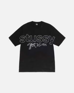 Black Stussy Sport 100% Pigment Dyed Tee | CIYSH-2514