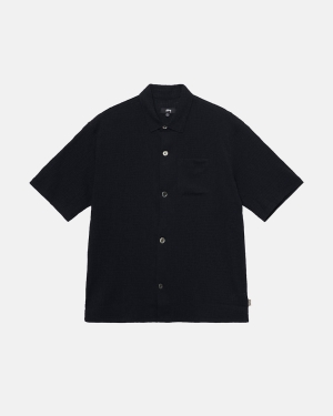 Black Stussy Wrinkly Gingham Ss Shirt | ALMGW-9057