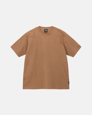 Brown Stussy Heavyweight Pigment Dyed Crew | MJXRP-5086