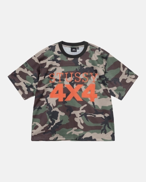 Camo Stussy 4x4 Mesh Football Jersey | EKZWT-8013