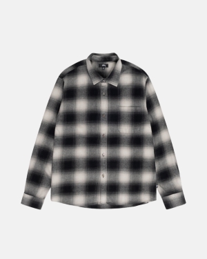 Charcoal Stussy Bay Plaid Shirt | EOKUW-1937