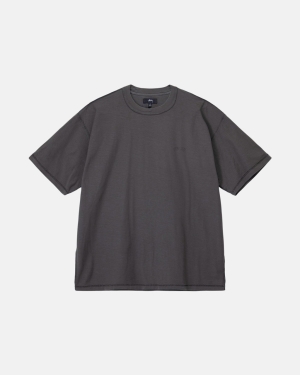 Faded Black Stussy Lazy Tee | GRZXF-2398