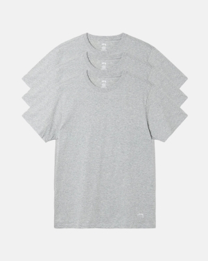 Grey Heather Stussy Undershirt - 3 Pack | RFTNX-2439