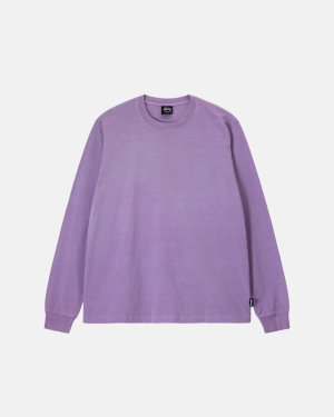 Lavender Stussy Heavyweight Pigment Dyed Ls Crew | PWURB-1236