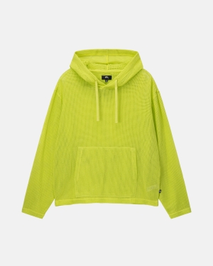 Lime Stussy Cotton Mesh Hoodie | PFIMQ-9327