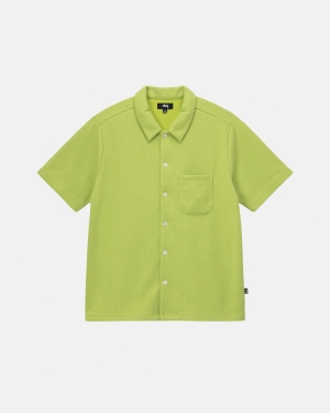 Lime Stussy Crepe Jersey Shirt | UBCZM-7028