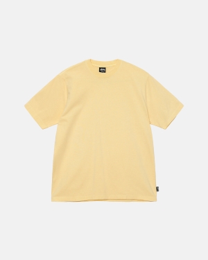 Lt. Yellow Stussy Heavyweight Pigment Dyed Crew | EKXIC-6504