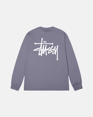 Mauve Stussy Basic Ls Tee | GYAEL-6432