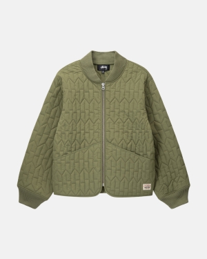 Olive Stussy S Quilted Liner Jacket | XZJIY-7569