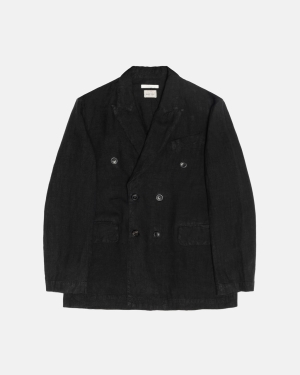 Overdyed Black Linen Stussy Our Legacy Work Shop Unconstructed Blazer | ORDQW-9325