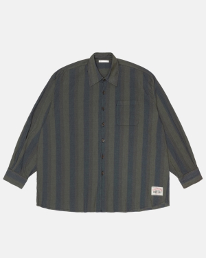 Overdyed Multi Stripe Stussy Our Legacy Work Shop Borrowed Shirt | FTSCU-1826