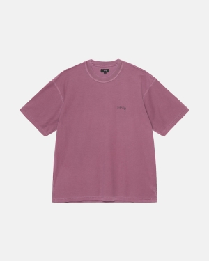 Plum Stussy Lazy Tee | NJILW-4615