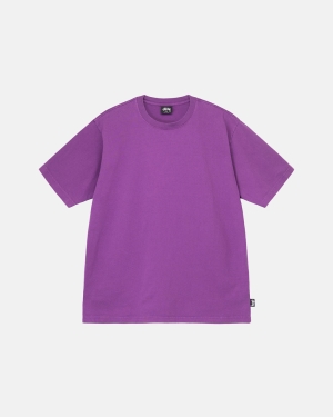 Purple Stussy Heavyweight Pigment Dyed Crew | ESTPF-3049