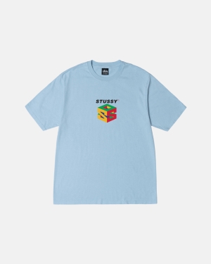 Stussy S64 Pigment Dyed Tee Official Website NZ - Sky Blue Tee