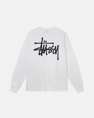 White Stussy Basic Ls Tee | JTSVD-7954