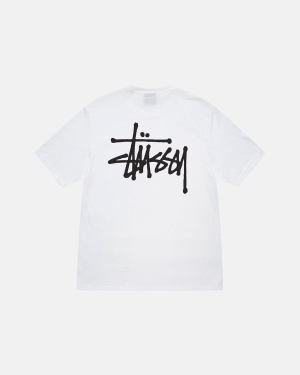 White Stussy Basic Tee | RUTYC-1376