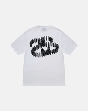 White Stussy Dominoes Tee | LQOCF-0126