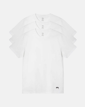 White Stussy Undershirt - 3 Pack | ZGNIT-2945