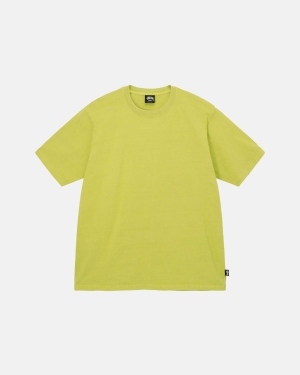 Yellow Stussy Heavyweight Pigment Dyed Crew | KZQSB-9862