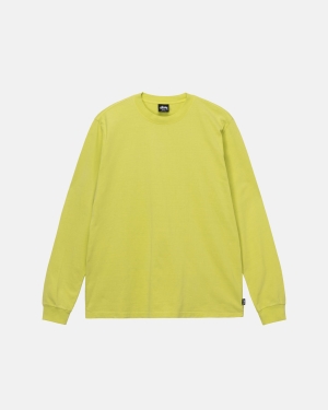 Yellow Stussy Heavyweight Pigment Dyed Ls Crew | FYOLC-1423